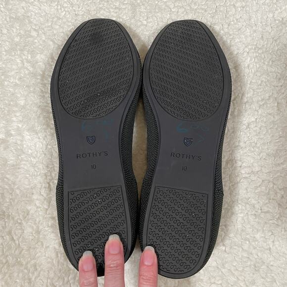 Rothy's The Square Highland Cap Toe Knit Ballet Flats Gray Navy 10 - Picture 7 of 9